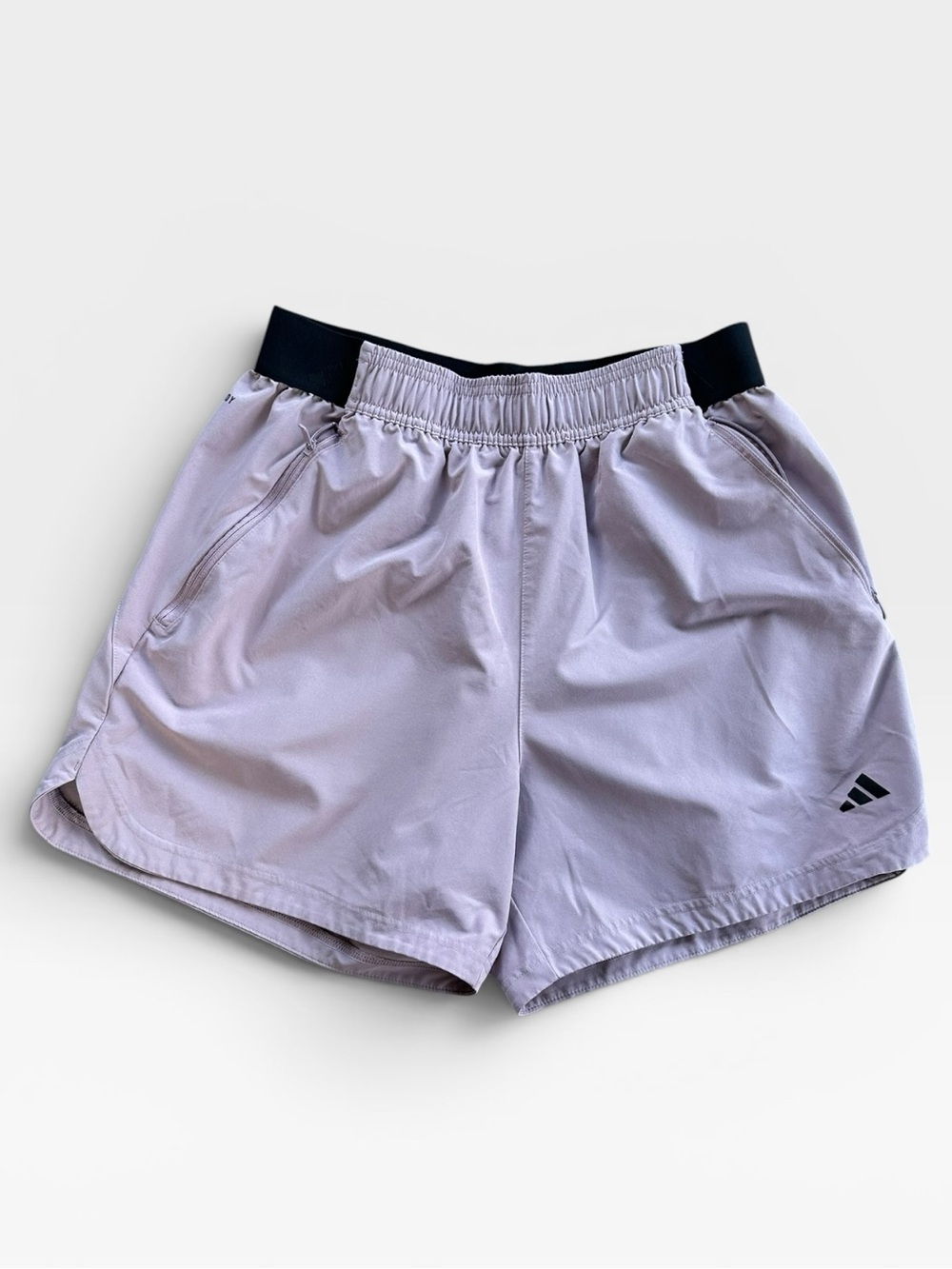 adidas Lavender Athletic Shorts with Black Waistband